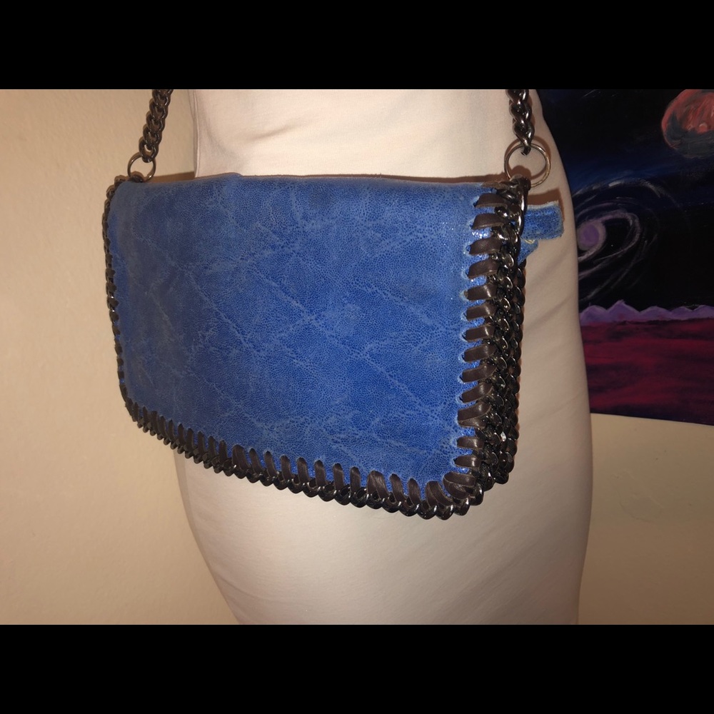 Leather electric blue handbag Stella Mc design